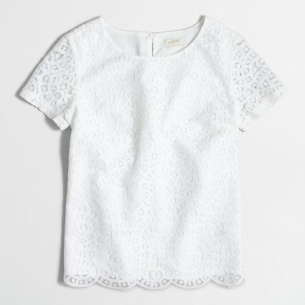 NWOT J.Crew Women’s Lace Short Sleeve Top